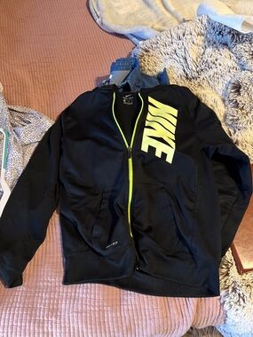 Nike Black Performance Jacket with Neon Yellow Accents